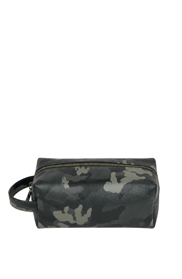 Leather-Grain Zip Toiletry Bag