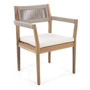 Acacia Wood Rope-Weave Outdoor Dining Set
