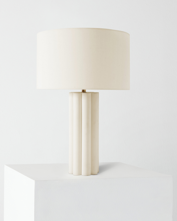 Fluted Ceramic Base Table Lamp
