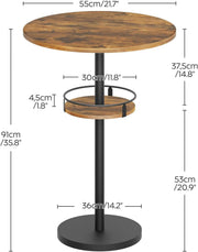Wood-Grain Round Bar Table Set – cocktail table (view 2) | Roost & Roam