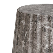Fluted Concrete Pedestal Side Table