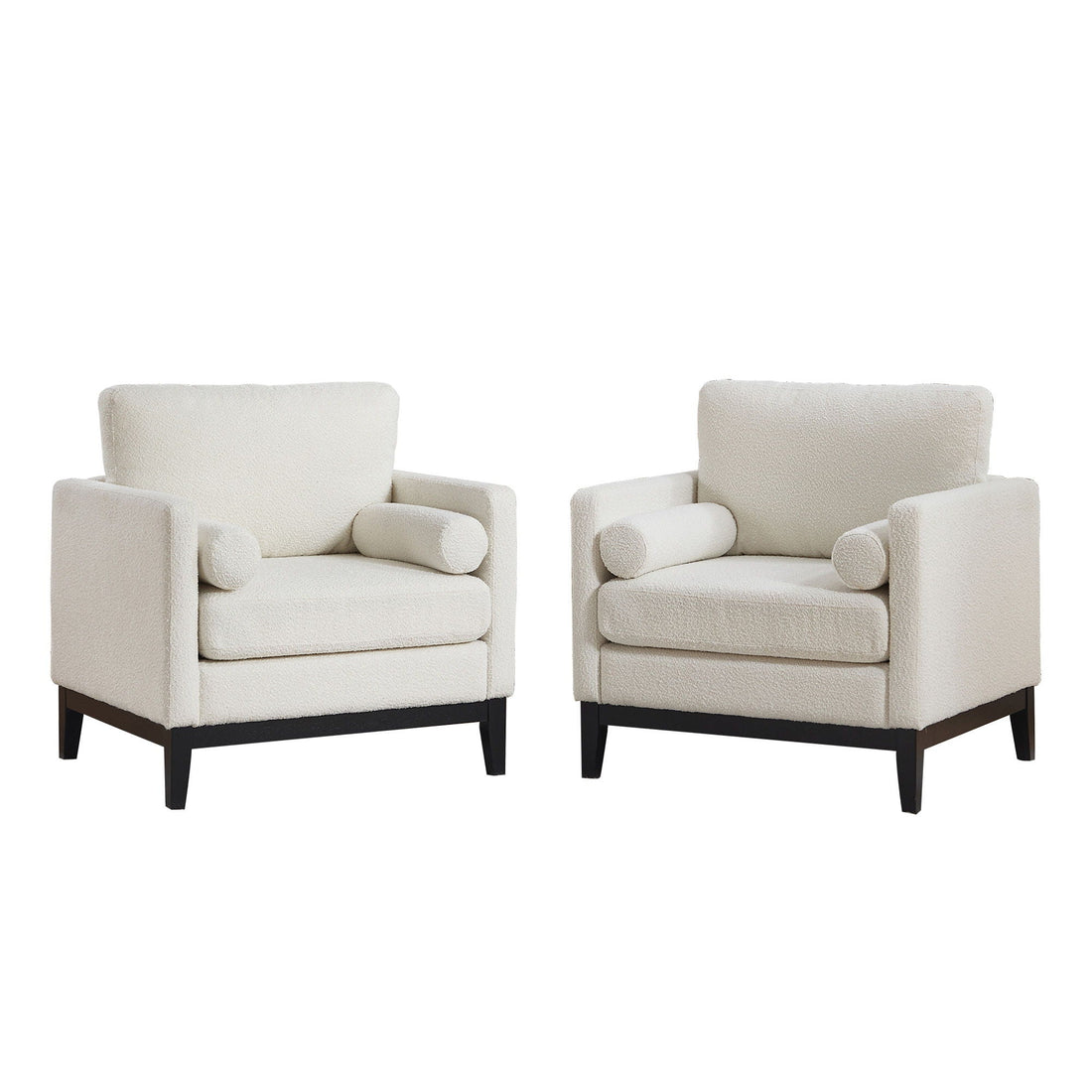 Modern Performance Fabric Wood-Base Accent Chair