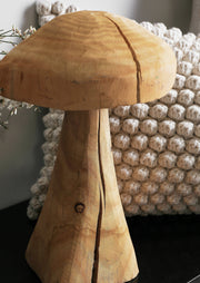 Hand-Carved Eucalyptus Mushroom Sculpture