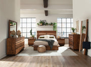 Smokey Walnut Six-Drawer Wood Dresser