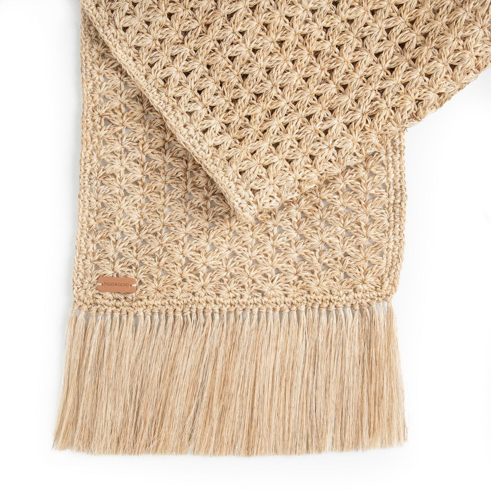Handwoven Crochet Fringe Table Runner