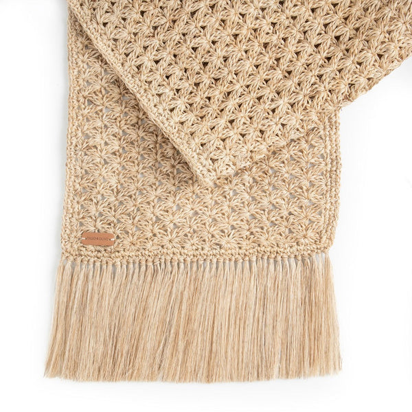 Handwoven Crochet Fringe Table Runner