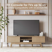 Fluted Oak-Finish Media Console (view 3) | Roost & Roam