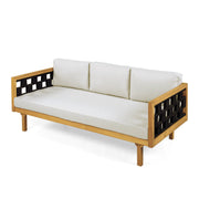 Rope-Woven Acacia Outdoor Daybed — scale reference and proportion detail