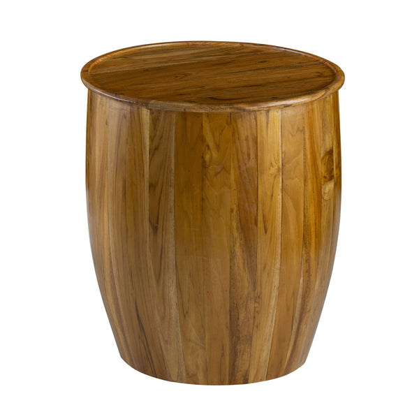 Mixed Wood Drum Side Table — alternate view or variant option