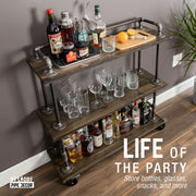 Three-Tier Industrial Pipe Bar Cart