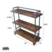 Three-Tier Industrial Pipe Bar Cart