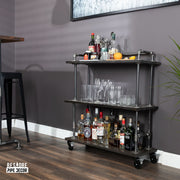 Three-Tier Industrial Pipe Bar Cart