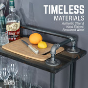 Three-Tier Industrial Pipe Bar Cart