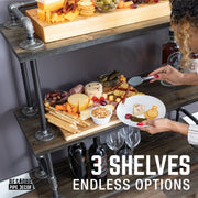 Three-Tier Industrial Pipe Bar Cart