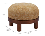 Textured Fabric Round Ottoman