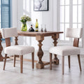 Beige Linen Dining Chairs, Set of 6