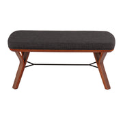 Mid-Century Upholstered Wood Bench