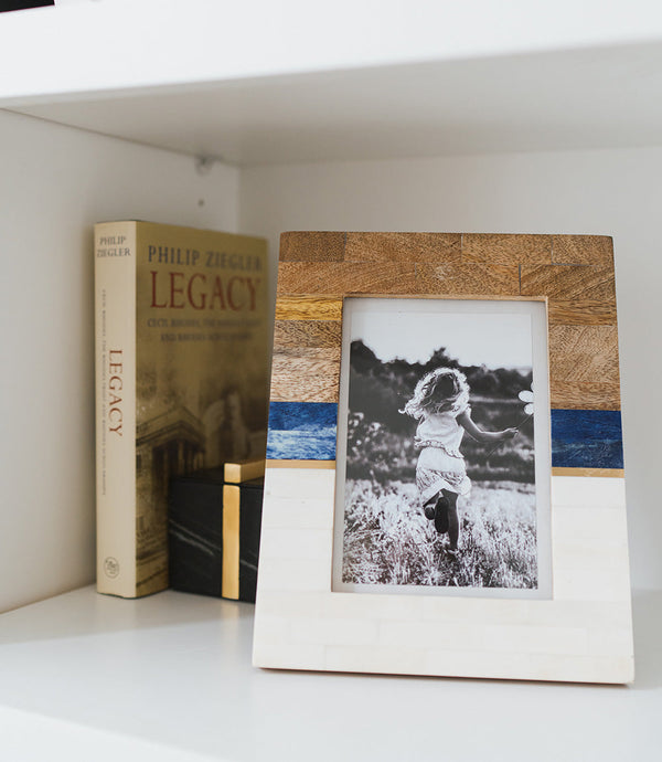 Striped Bone Inlay Picture Frame