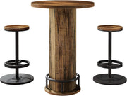 Wood-Grain Round Pub Table Set (view 9) | Roost & Roam
