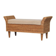 Rattan Woven Boucle Bench