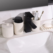 Fluted Ceramic Bathroom Accessory Set
