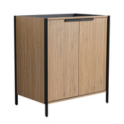 Fluted Wood-Grain Freestanding Bathroom Vanity
