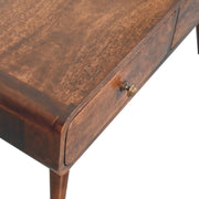 Curved Mango Wood Two-Drawer Coffee Table