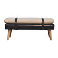Bouclé Leather Upholstered Bench