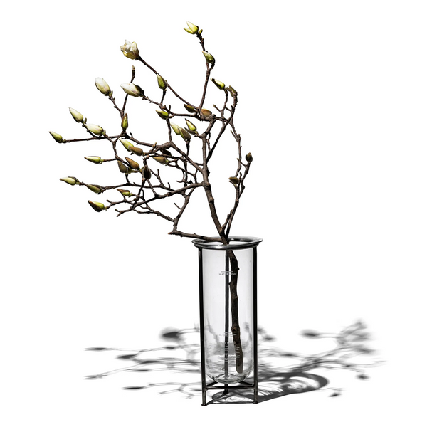 Clear Glass Tube Vase With Stand