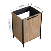 Fluted Wood-Grain Freestanding Bathroom Vanity