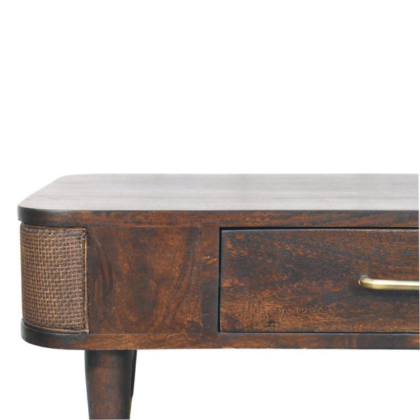 Mango Wood Rattan Coffee Table