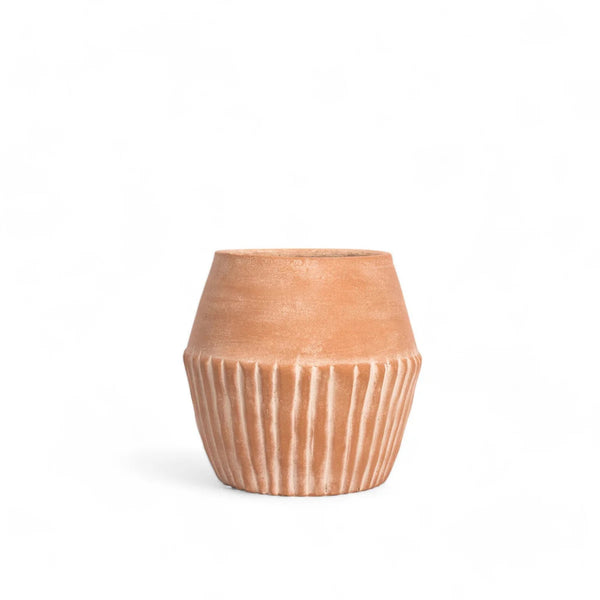 Fluted Terracotta Hand-Thrown Planter