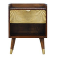 Chestnut Wood Gold-Front Nightstand
