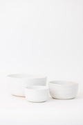 Matte White Ceramic Nesting Bowl Set