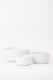 Matte White Ceramic Nesting Bowl Set
