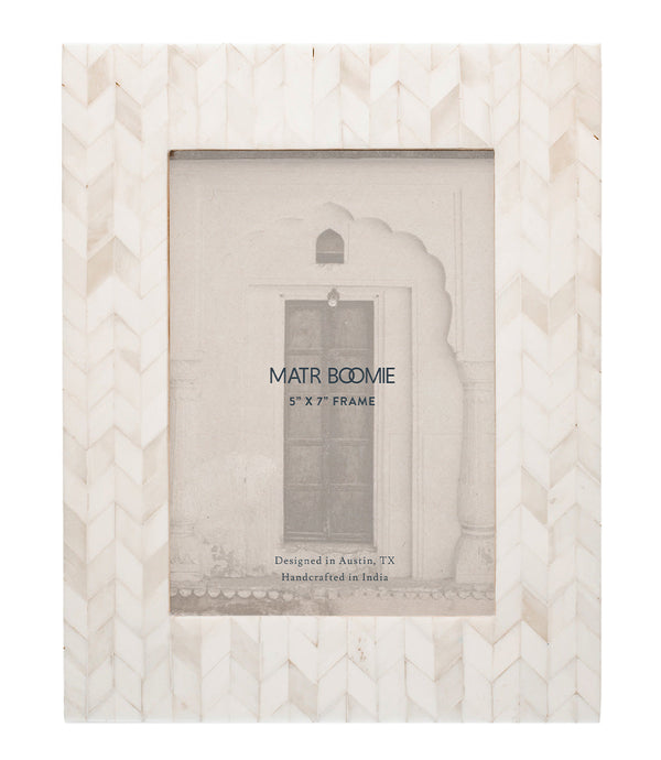 Chevron Bone Inlay Picture Frame