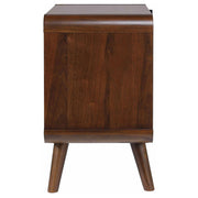 Two-Drawer Walnut-Finish Nightstand