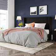 Wingback Velvet Queen Bed Frame
