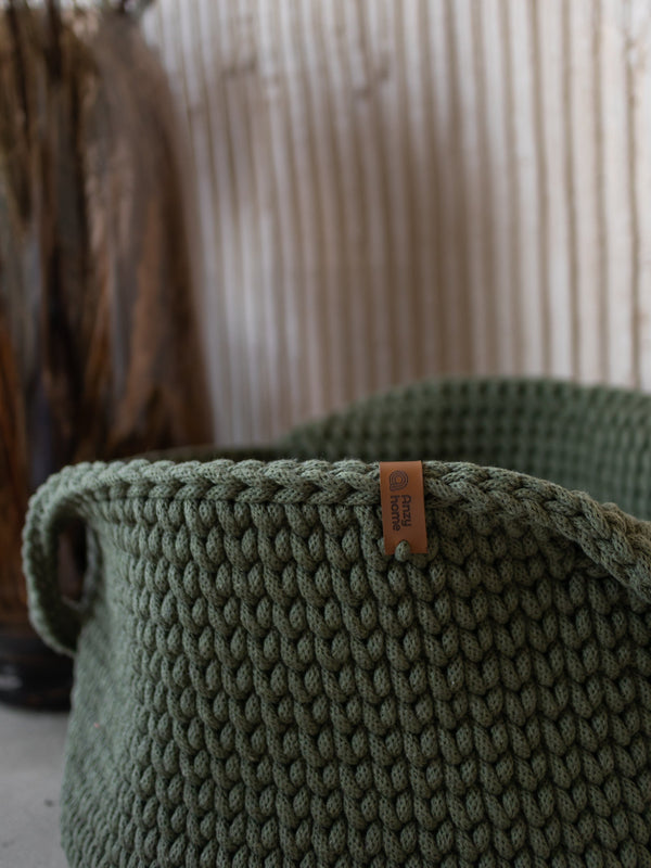 Chunky Crochet Round Storage Basket