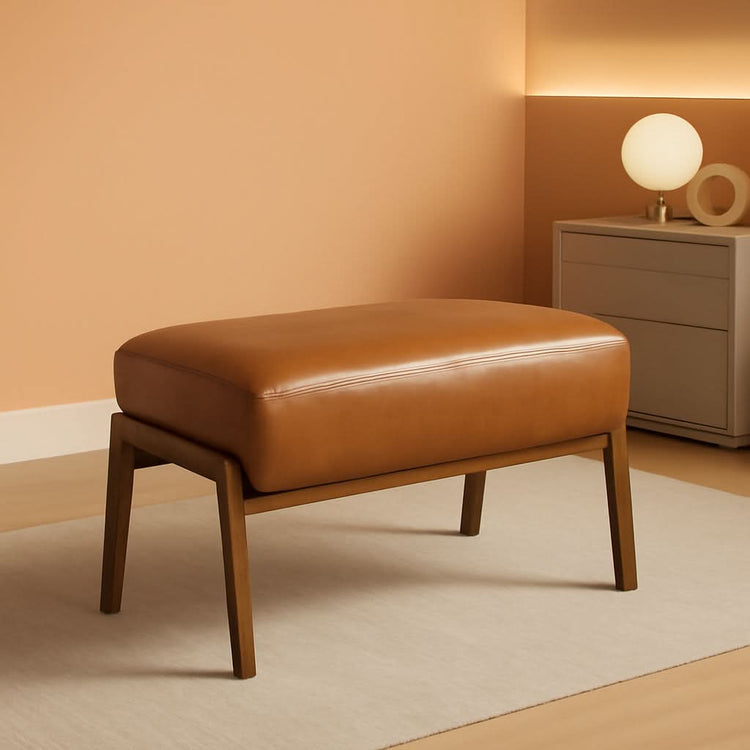 Faux Leather Padded Ottoman Footrest – ottoman | Roost & Roam