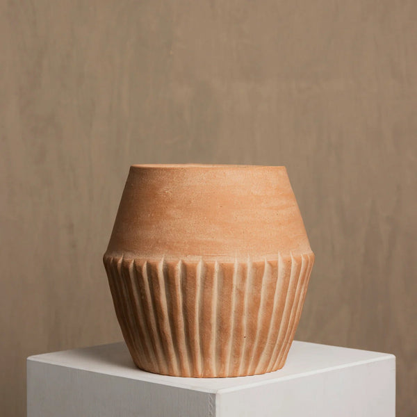 Fluted Terracotta Hand-Thrown Planter