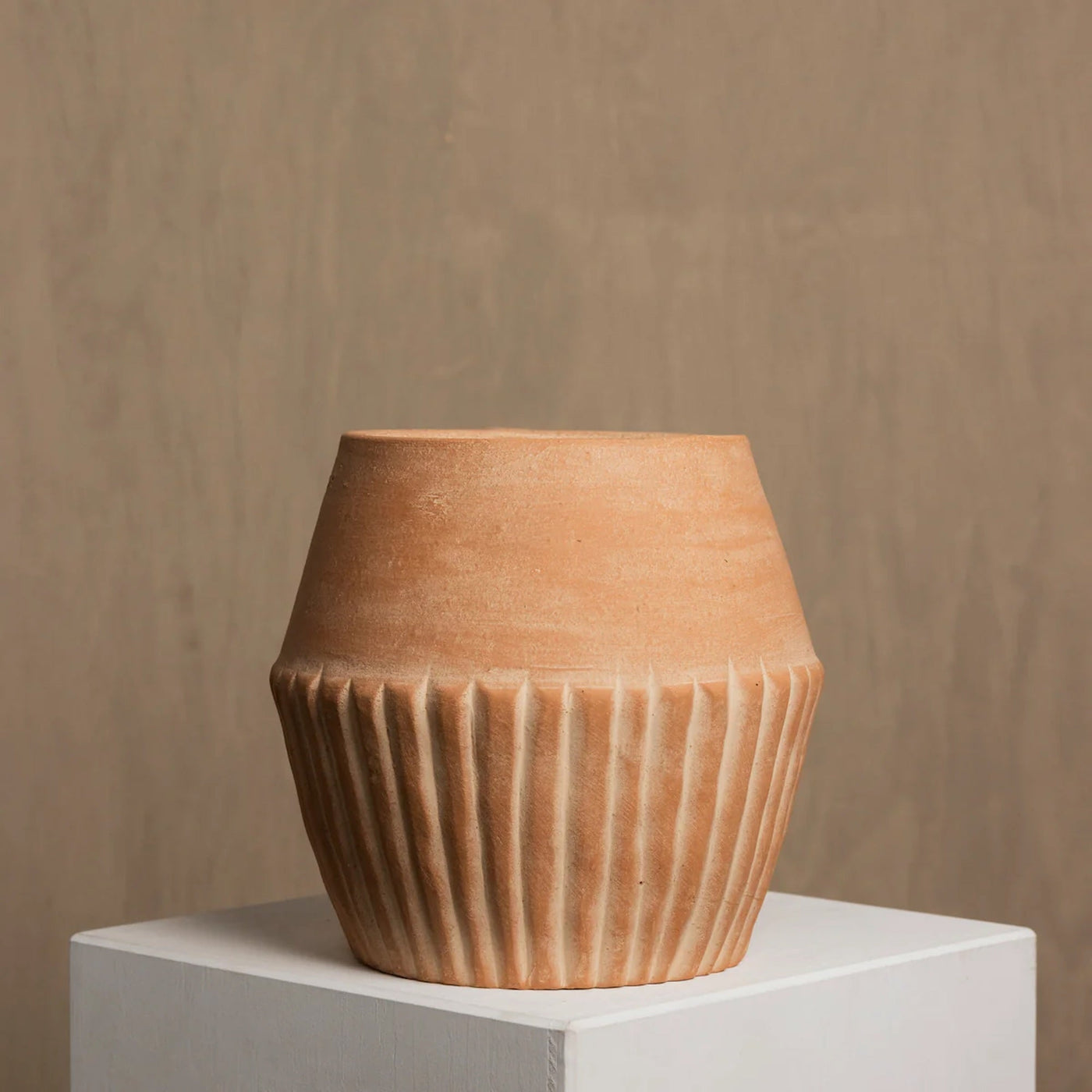 Fluted Terracotta Hand-Thrown Planter