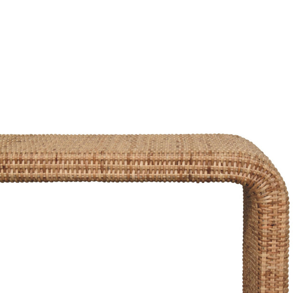 Woven Rattan Waterfall Bench