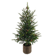 Artificial Pine Tree in Wired Basket, 36 in