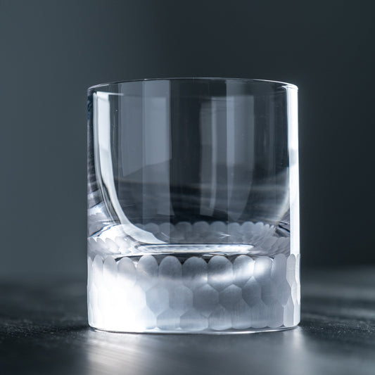 Honeycomb-Etched Crystal Rocks Glass