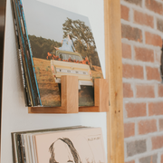 Hardwood Floating Record Display Shelf