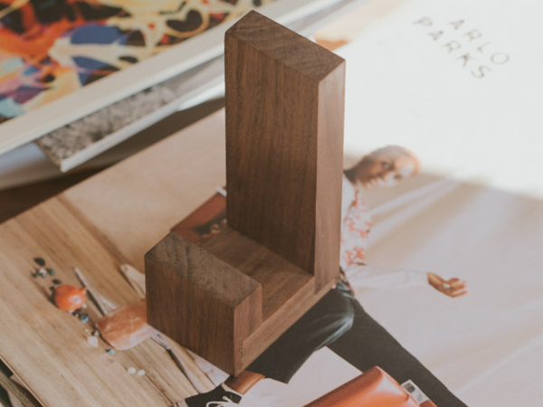 Hardwood Tabletop Record Stand