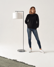 Metal Arm Drum Shade Floor Lamp