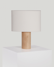 Poplar Cylinder Oval Shade Table Lamp