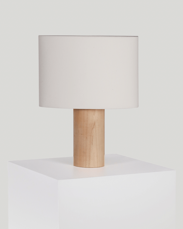Poplar Cylinder Oval Shade Table Lamp